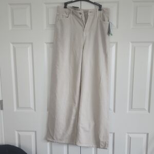 Guess Relaxed Fit Wide-Leg Pants in Cream